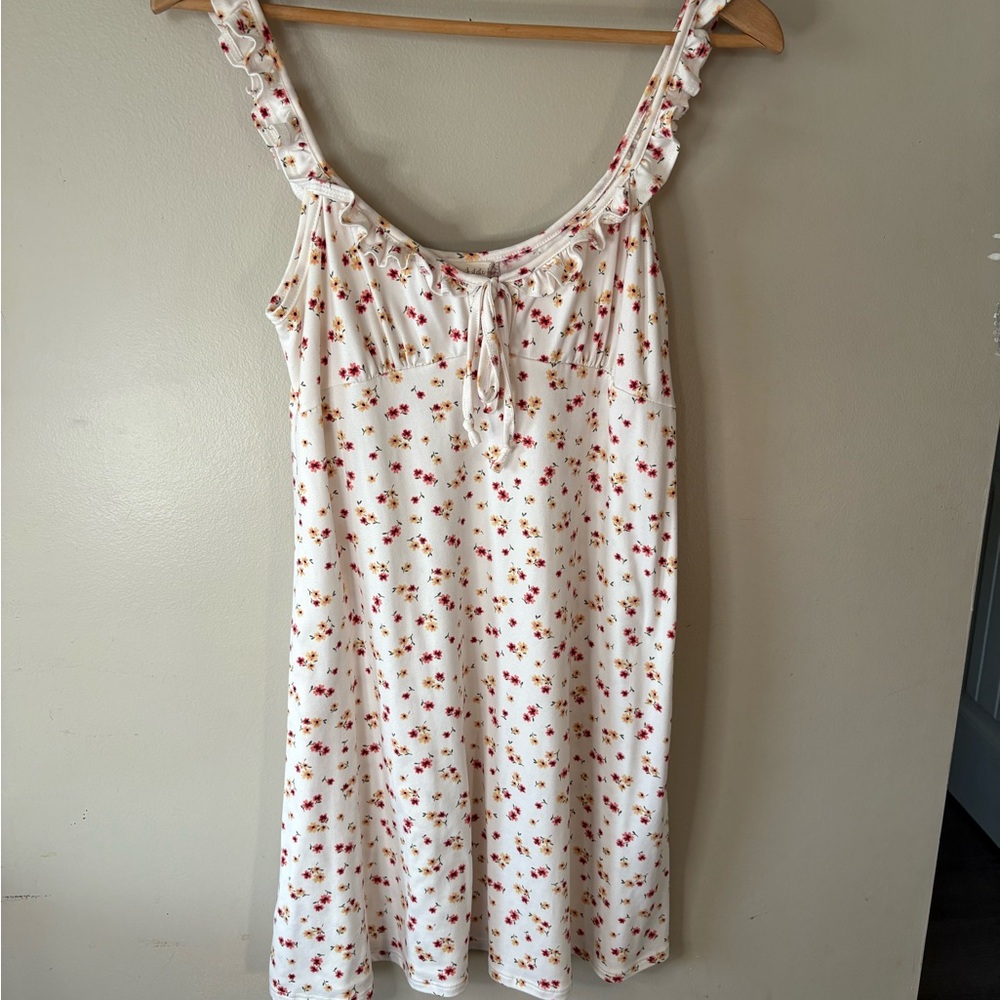 Altar'd State Floral Dress in White and Red